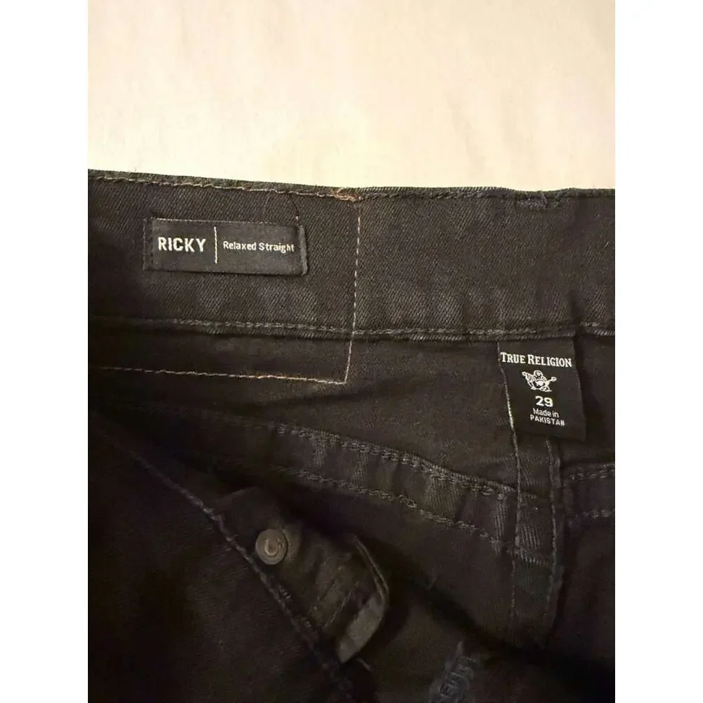 True Religion Ricky Relaxed straight jean in black men's sz. 29